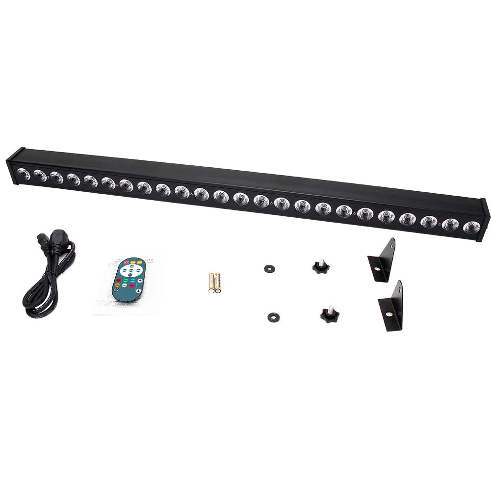 60W RGB 24PCS Leds Wall Washer Light Stage Effect Lighting with Remote Control DMX 512 Sound Control for DJ Concert Party KTV