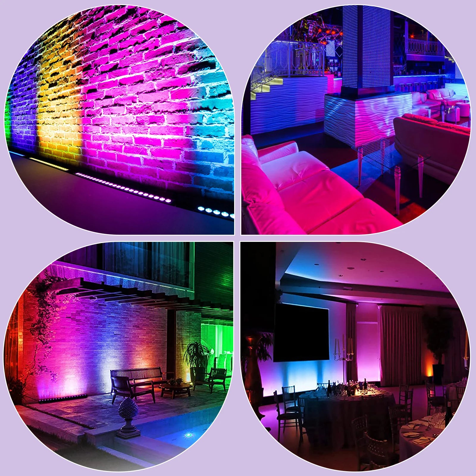 60W RGB 24PCS Leds Wall Washer Light Stage Effect Lighting with Remote Control DMX 512 Sound Control for DJ Concert Party KTV