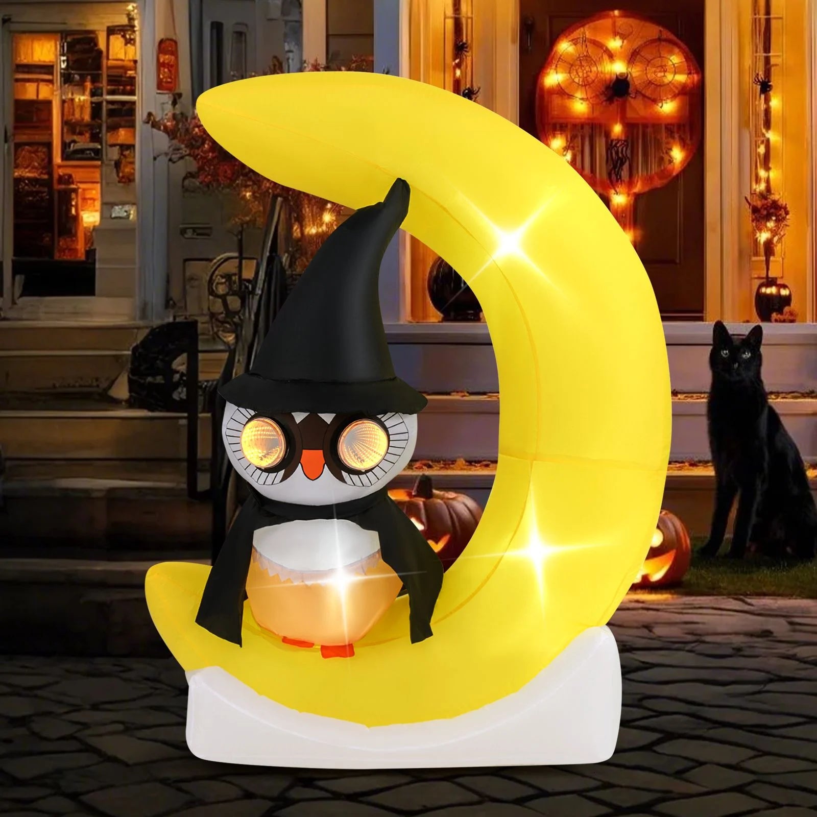 Outdoor Inflatable Halloween Decoration with LED Lights and Stakes