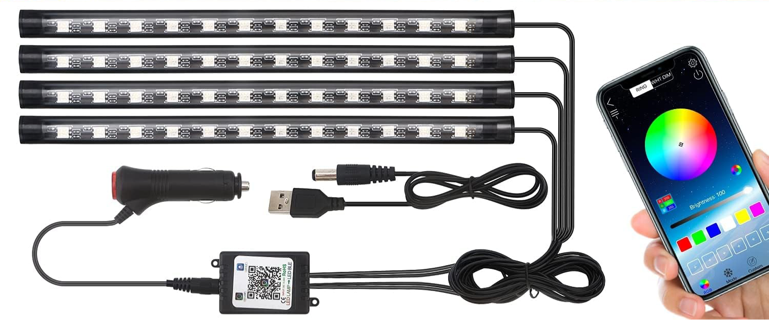 LED Car Underglow Strip lights: USB with App Control