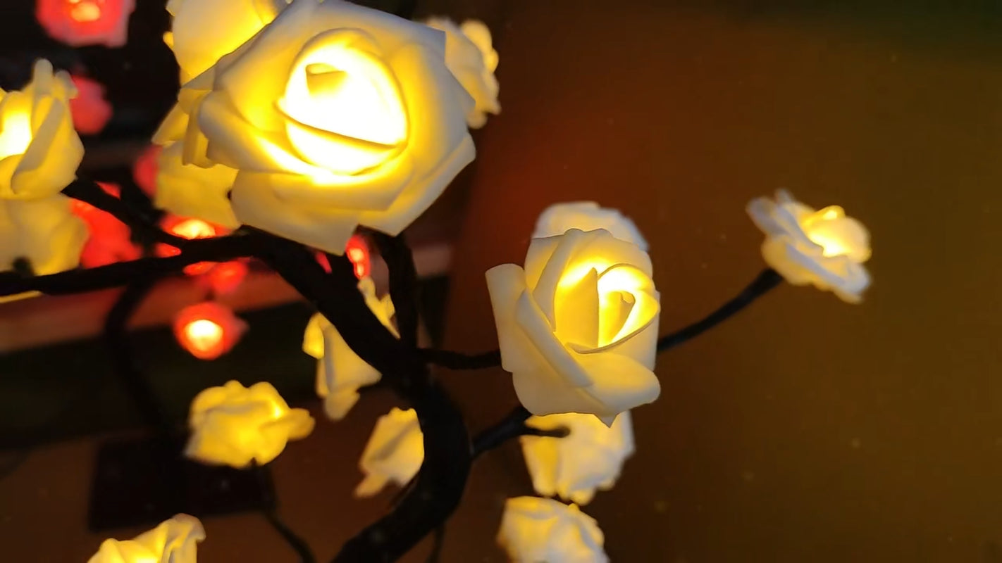 LED Rose Flower Table Lamp USB Christmas Tree Fairy Lights Night Lights Gifts