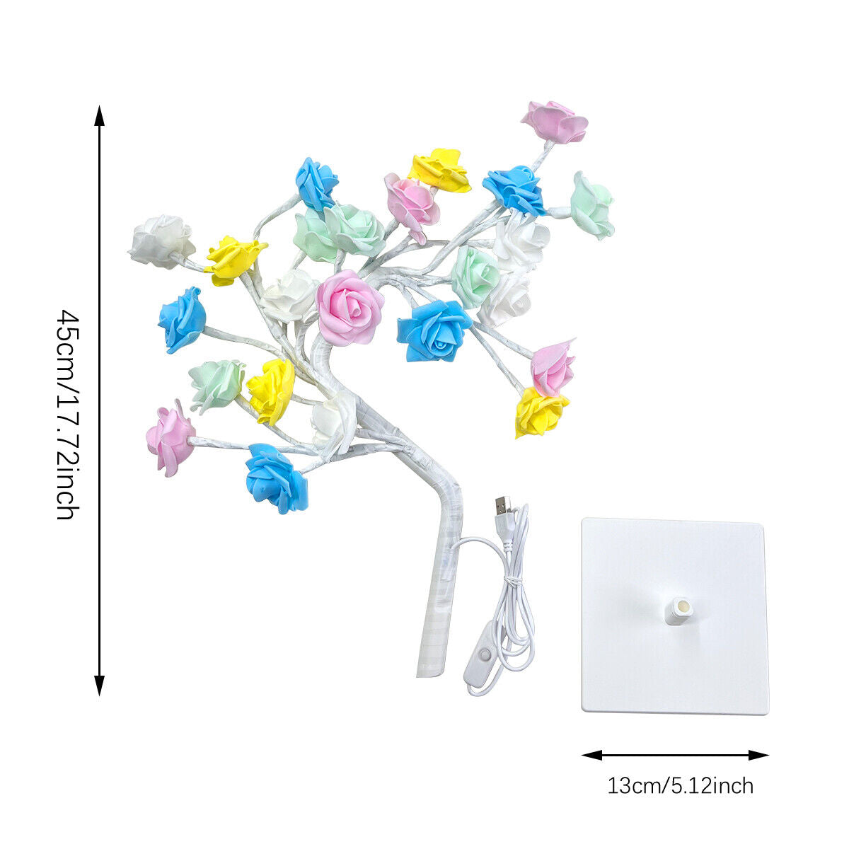 LED Rose Flower Table Lamp USB Christmas Tree Fairy Lights Night Lights Gifts